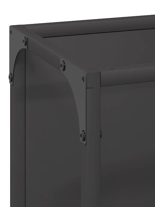 vidaXL Inox Ράφι Αποθήκευσης Ξύλων 25x25x100cm Μαύρο
