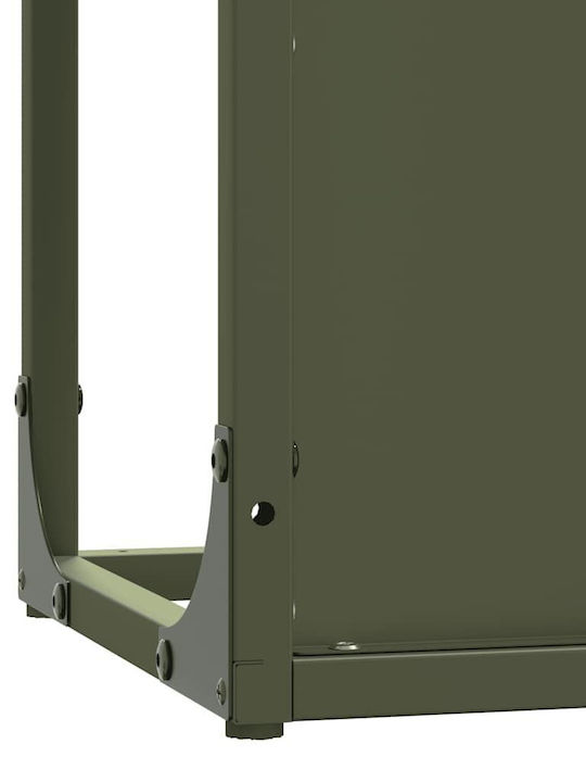 vidaXL Inox Ράφι Αποθήκευσης Ξύλων 25x25x100cm Πράσινο