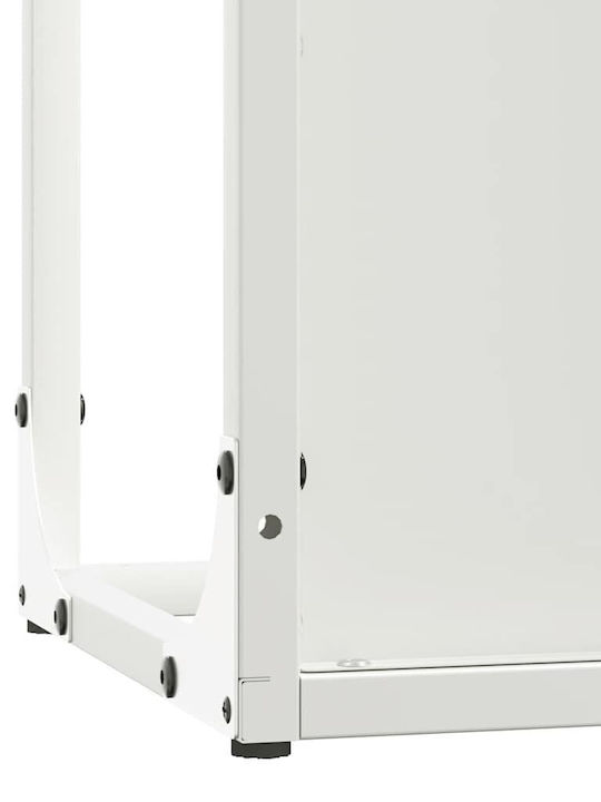 vidaXL Inox Ράφι Αποθήκευσης Ξύλων 25x25x100cm Λευκό