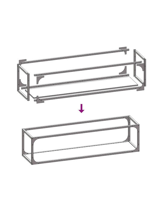 vidaXL Inox Ράφι Αποθήκευσης Ξύλων 25x25x100cm Πράσινο