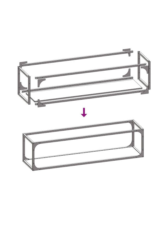 vidaXL Inox Ράφι Αποθήκευσης Ξύλων 25x25x100cm Λευκό