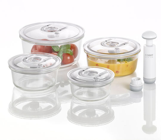 Caso Cutie pentru Mâncare Silicon Transparent Potrivit pentru Cuptor cu Microunde 4buc