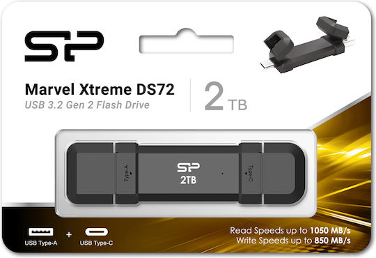 Silicon Power 2.0TB USB 3.2 SSD Stick with connection USB-C Black