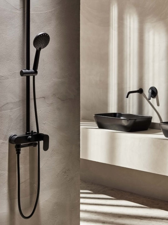 Tema Shower Column with Mixer Black