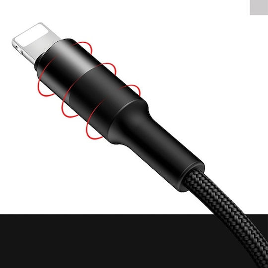 Usams Geflochten USB zu Blitzschlag / Typ-C,TC-TC Kabel 2A Schwarz 1.5m (US-SJ219)