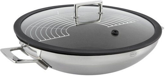 Rosle Moments Wok Din Oțel Inoxidabil Cu Capac Cu Acoperire Antiaderentă 28cm