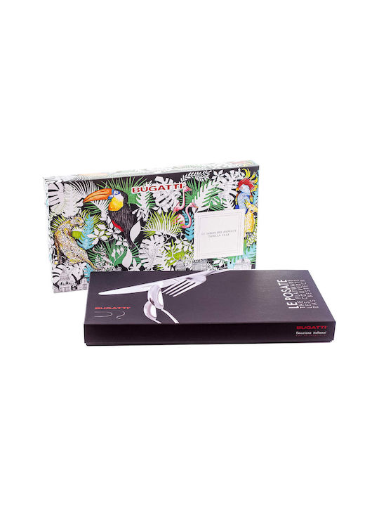 Casa Bugatti Glamour Set de Tacâmuri Inoxidabil Albastru 24buc