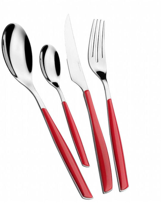 Casa Bugatti Glamour Besteckset Edelstahl Rot 24Stück