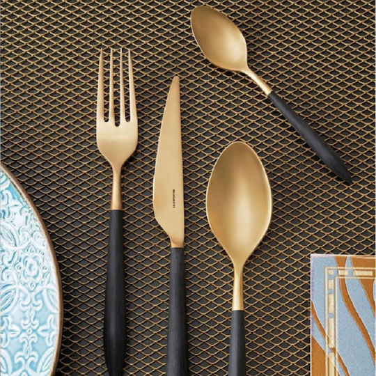 Casa Bugatti Ares Set de Tacâmuri Inoxidabil Negre 24buc