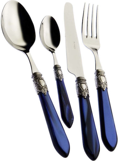 Casa Bugatti Oxford Old-silver Set de Tacâmuri Inoxidabil Albastru 24buc