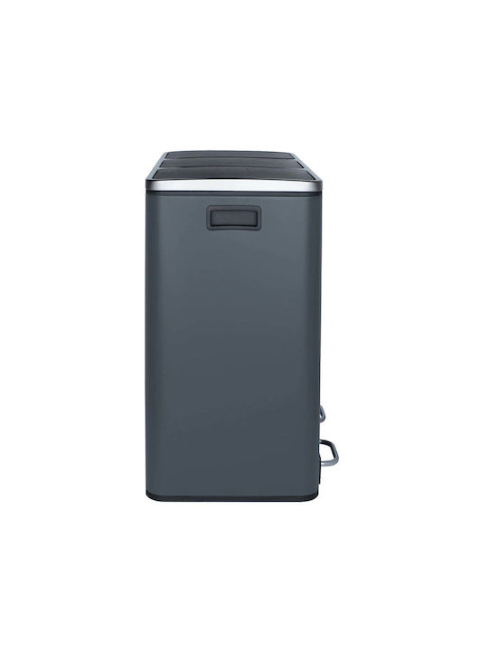 HKoenig Coș De Gunoi N984 Din Oțel Inoxidabil Cu Pedală Gri 61.5x56x34.5cm