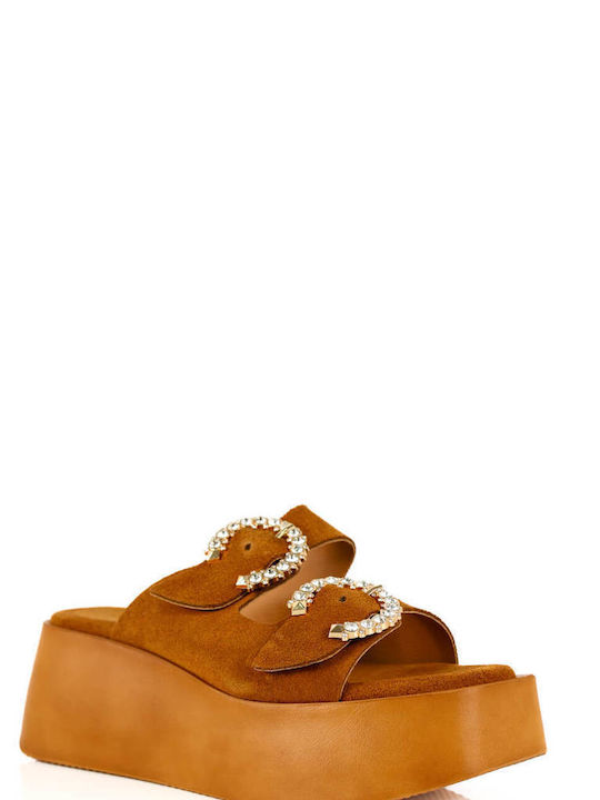 Tan Slippers Elegant Buckles