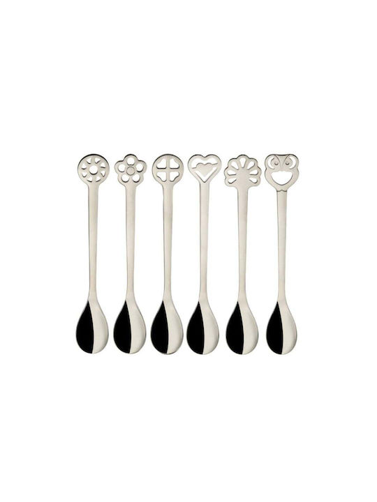 Casa Bugatti Portafortuna Spoon Set Coffee / Tea Metallic Silver 6pcs