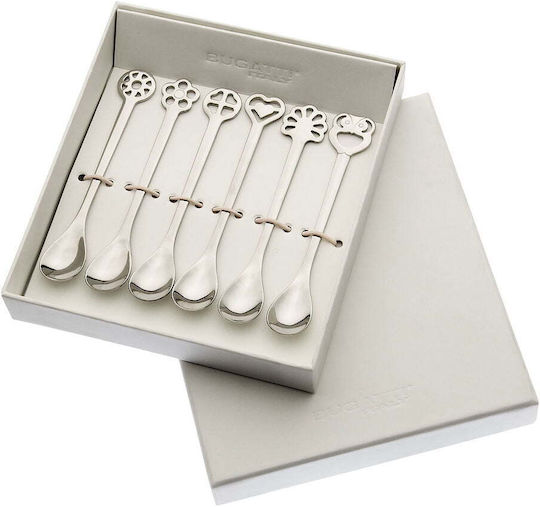 Casa Bugatti Portafortuna Set de Linguri Cafea / ceai Metalice Argintiu 6buc