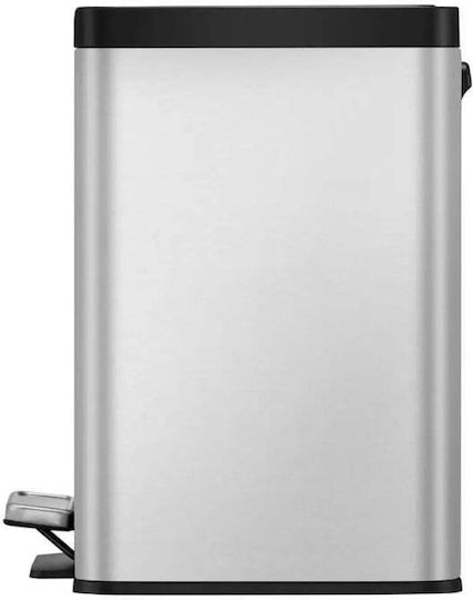 Eko Кошче Essential за Рециклиране от Неръждаема Стомана с Педал Сиво 46.2x41x33.8см