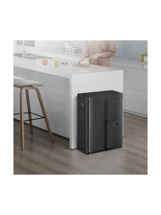 Eko Coș Mirage Plus De Gunoi Din Oțel Inoxidabil Cu Senzor Negru 60lt