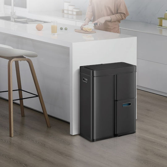 Eko Coș Mirage Plus De Gunoi Din Oțel Inoxidabil Cu Senzor Negru 60lt