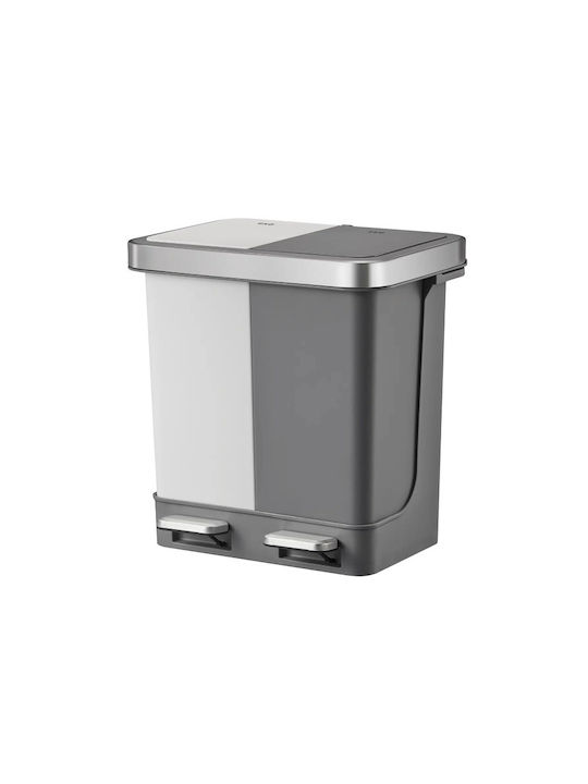 Eko Hana Duo Coș de Gunoi din Oțel Inoxidabil cu Pedală Alb 10lt 1buc