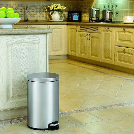 Eko Eko Serene Mülleimer aus Inox mit Pedal 12x40x32.5cm Graues