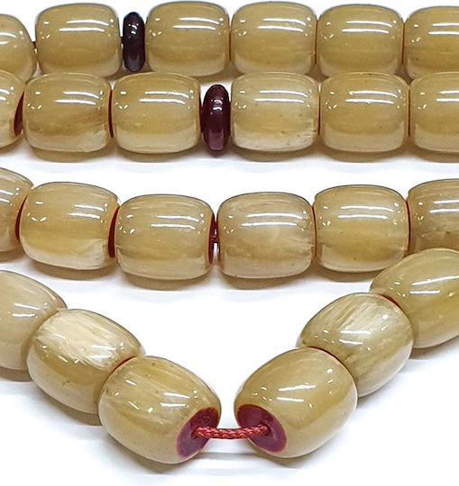 Roloi Komboloi Mastic Worry Beads with 33 Beads Beige 38cm