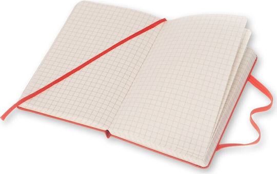 Moleskine Notebook Pocket Тетрадка Квадратни с Ластик Червен
