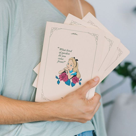 Disney Alice In Wonderland Σετ 3 Σημειωματάρια A5 32 Φύλλων με Λευκές Σελίδες Πολύχρωμα