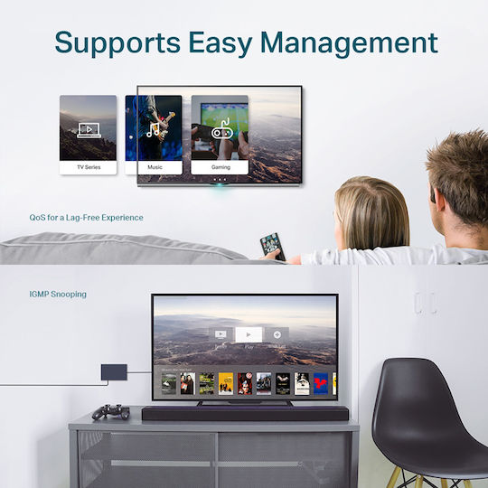 TP-LINK TL-SG108E Unmanaged L2 Switch with 8 Gigabit (1Gbps) Ethernet Ports