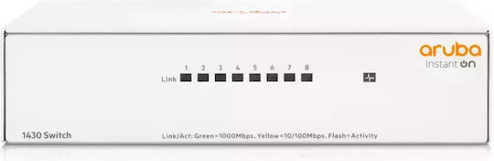 Aruba Instant On 1430 8G Unmanaged L2 Switch with 8 Gigabit (1Gbps) Ethernet Ports