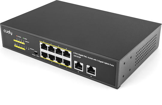 Cudy GS1010P Unmanaged L2 PoE+ Switch με 8 Θύρες Ethernet