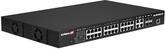 Edimax GS-5424PLC V2 Unmanaged L2 PoE+ Switch with 24 Gigabit (1Gbps) Ethernet Ports and 4 SFP Ports