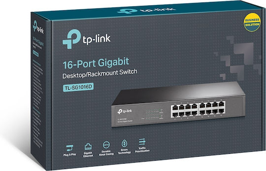 TP-LINK TL-SG1016D v1 Unmanaged L2 Switch με 16 Θύρες Ethernet