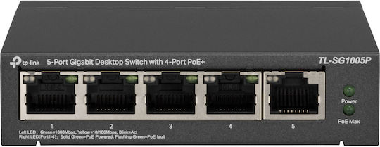 TP-LINK TL-SG1005P Unmanaged L2 PoE Switch with 5 Ethernet Ports