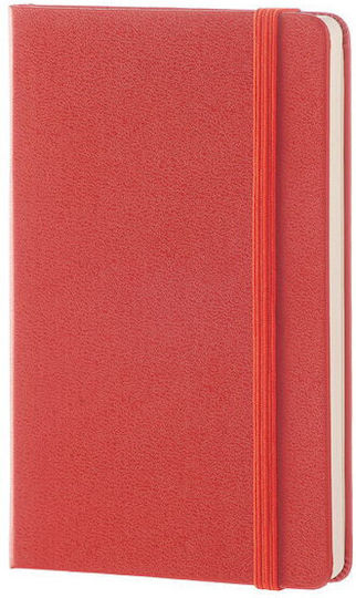 Moleskine Notebook Pocket Тетрадка с Бели Страници и Ластик Червен