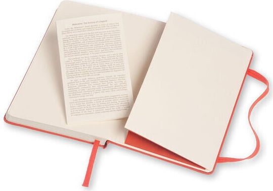 Moleskine Notebook Pocket Тетрадка с Бели Страници и Ластик Червен