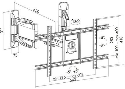 LogiLink BP0047 Επιτοίχια έως 70" και 45kg