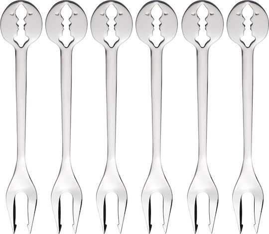 Casa Bugatti Kiss Set of Forks Fruit/Dessert Silver 6pcs