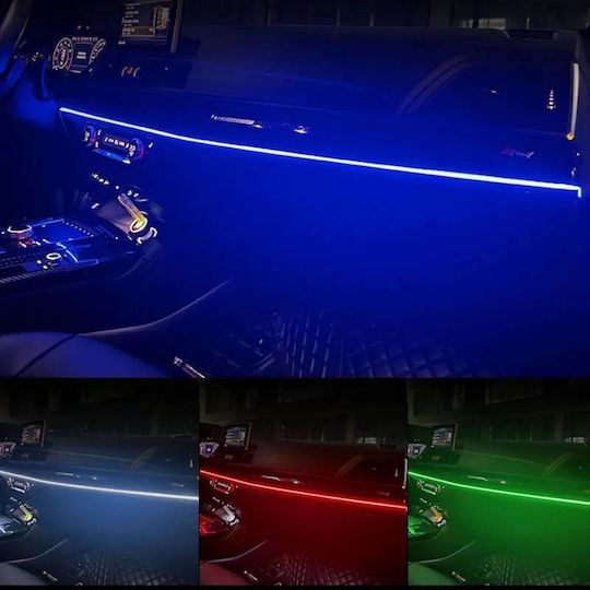 Ambient Light Διακοσμητικός Φωτισμός Οπτική Ίνα Αυτοκινήτου Dynamic Bluetooth & Τηλεχειριστήριο 1 Τεμάχιο 120cm Σύνδεση Usb