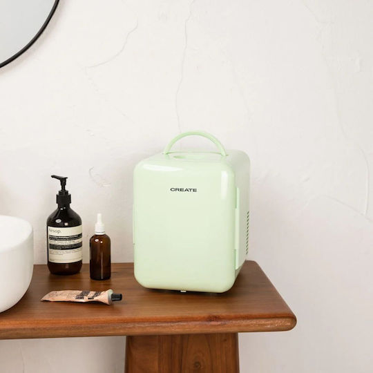 Create Mini Box Frigider Pentru Cosmetice 4lt Cu Raft Și Funcție De Încălzire Verde
