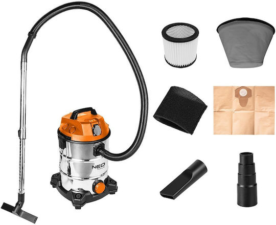 Neo Tools Staubsauger Flüssigkeiten / Feststoffe 1400W mit Kunststoff Behälter 30Es
