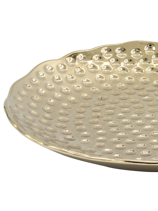 Keskor Διακοσμητική Πιατέλα Κεραμική Χρυσή 31x31x4εκ. Keskor Διακοσμητική Πιατέλα Κεραμική Χρυσή 31x31x4εκ.