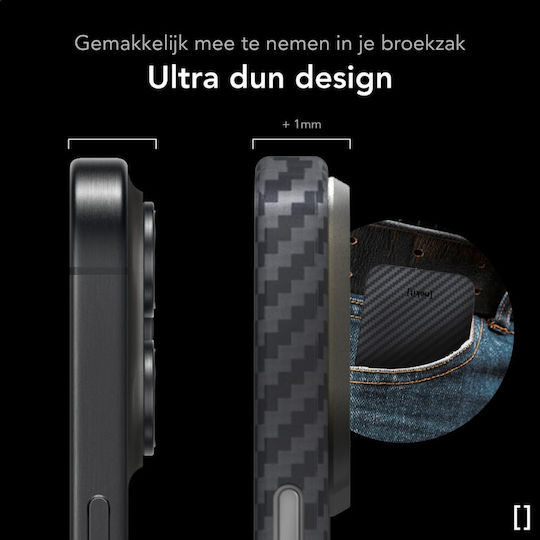 Nekit Umschlag Rückseite Aramid Fiber 1mm Schwarz (iPhone 17 Pro Max / iPhone 17 Pro / iPhone 16 Pro Max)