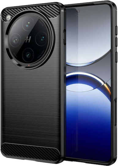 Techsuit Carbon Umschlag Rückseite Silikon Schwarz (Oppo Find X8 Pro)