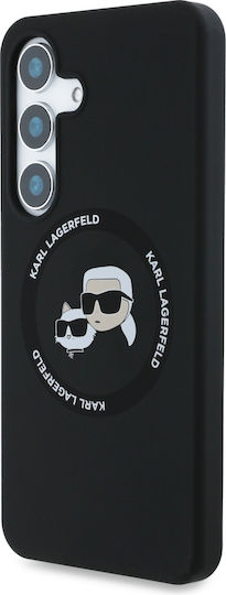 Karl Lagerfeld Heads Umschlag Rückseite Silikon 0.3mm Schwarz (Galaxy S25)