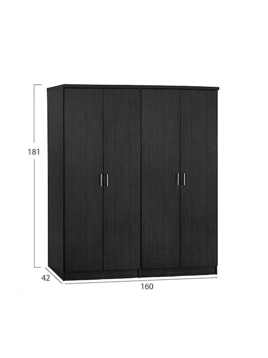 Vier Türen Kleiderschrank Zebrano 160x42x181cm