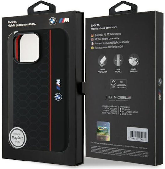 BMW Silicone Hexagon Red Line Magsafe Umschlag Rückseite Kunststoff / Silikon Schwarz (iPhone 17 Pro Max / iPhone 17 Pro / iPhone 16 Pro Max)