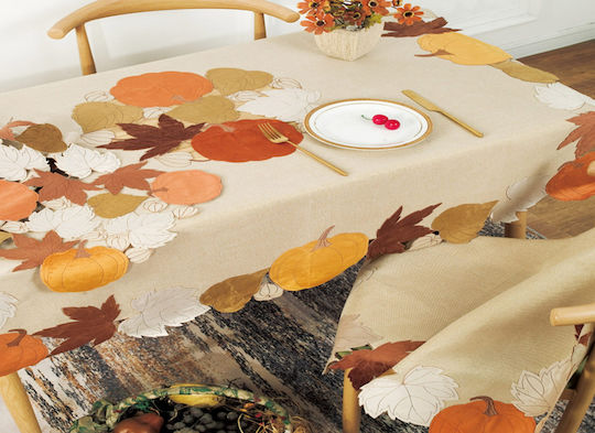 Liolios Home Карирана Покривка за Маса Halloween Многоцветна 85x85 см