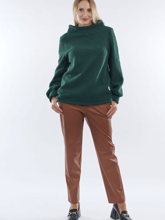 Damen Bluse Rollkragenpullover Green