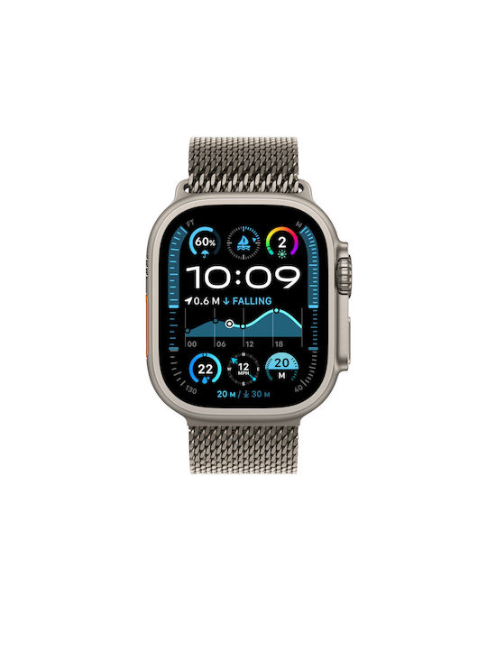 Apple Titanium Milanese Loop 49mm - Medium Каишка Неръждаема стомана Natural (Apple Watch 46 мм)