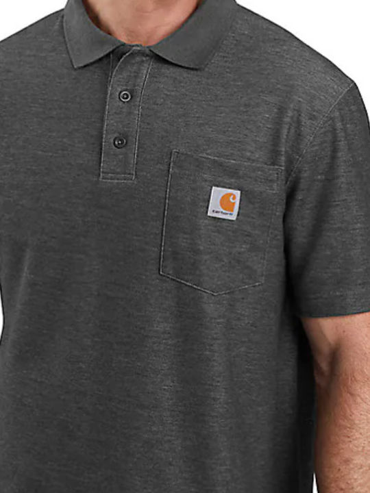 Carhartt Polo Bluză cu Mâneci Scurte Charcoal