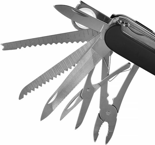 AZY Ελβετικός Σουγιάς εκπαίδευσης Μαύρος σε Δερμάτινη Θήκη